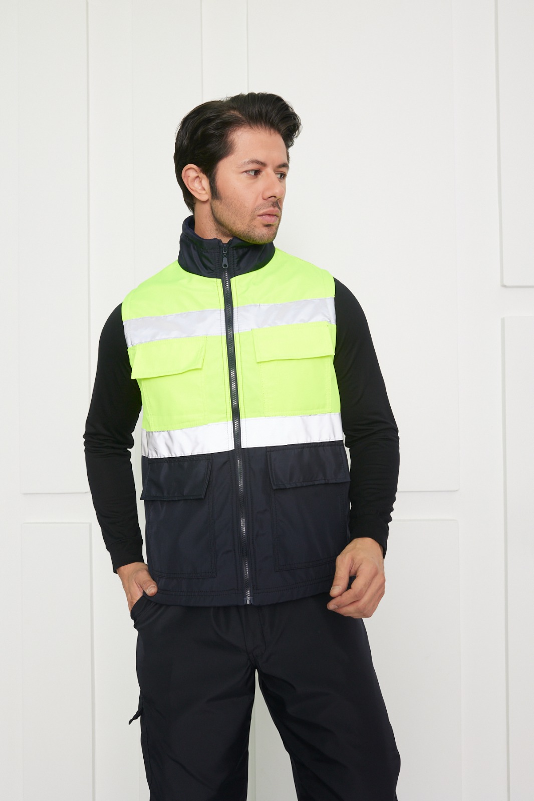 Yelek%20Sarı%20Lacivert%20Renk%20İçi%20Polarlı