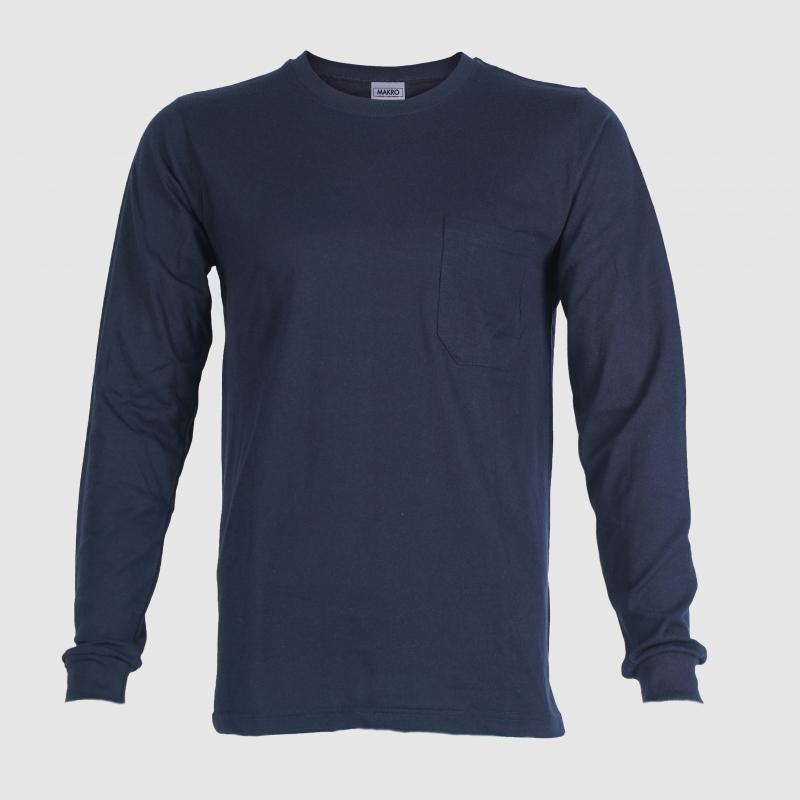 Bisiklet Yaka Uzun Kol Tshirt Lacivert Renk