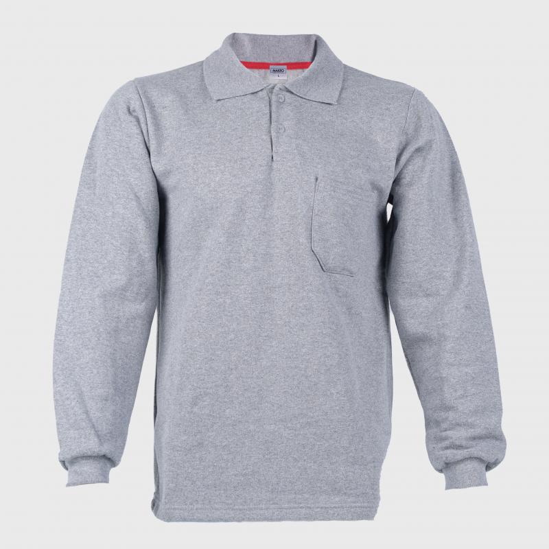 Polo Yaka Sweat İçi Polarlı Gri Renk 