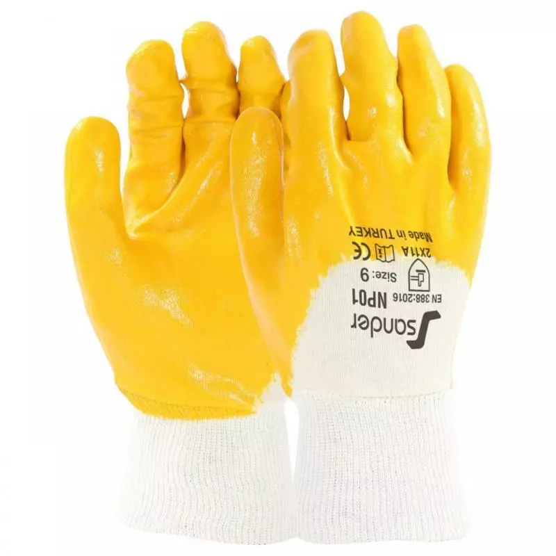 Sander%20NP-01%20Sarı%20Nitril%20Eldiven%20No:9%20L%20Beden