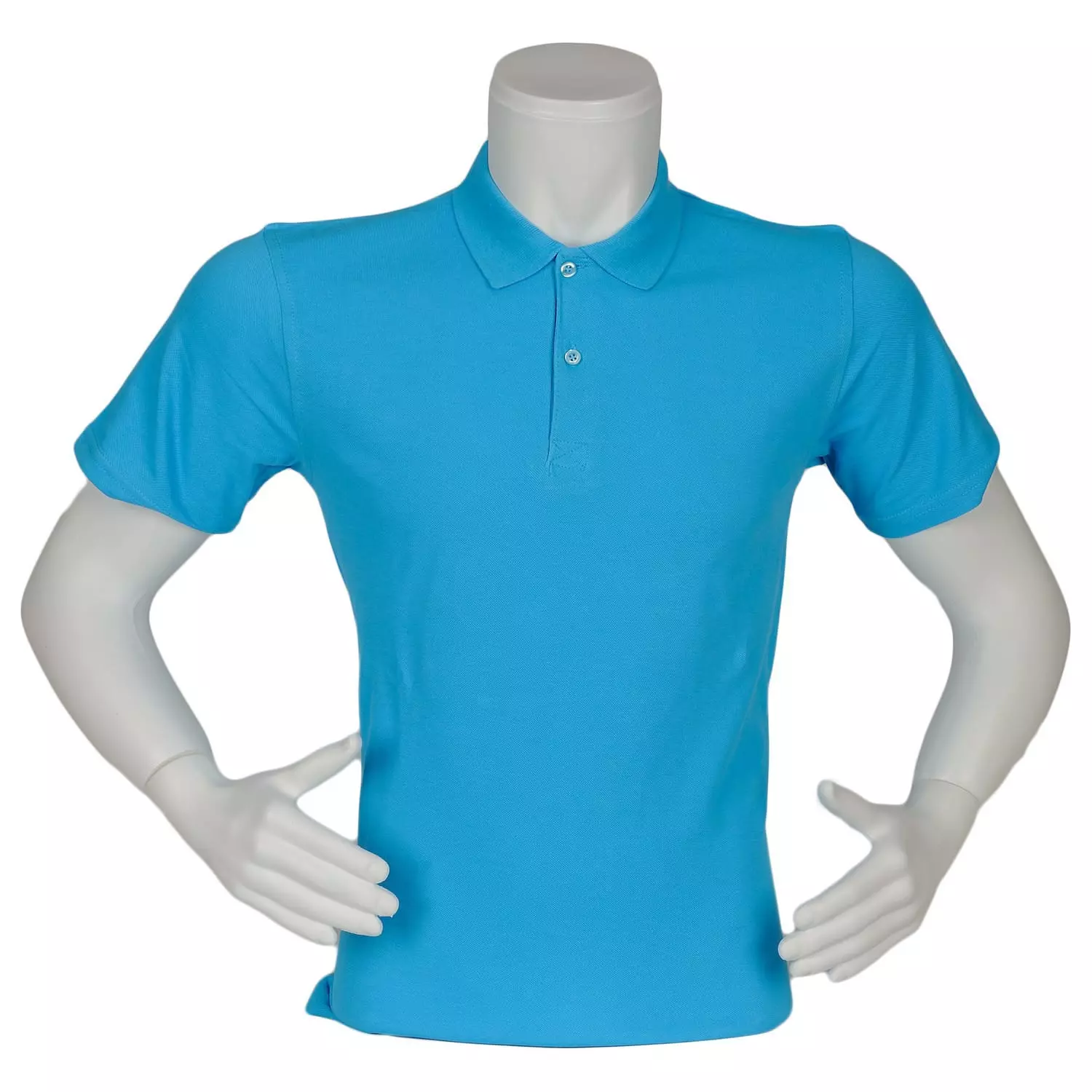 T-shirt%20Polo%20Yaka%20Turkuaz%20Renk%20%100%20Pamuk%20Penye