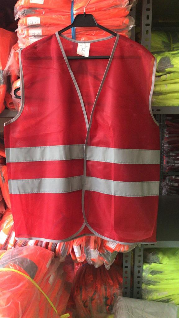 Reflektörlü İkaz Yelek Kırmızı Renk 