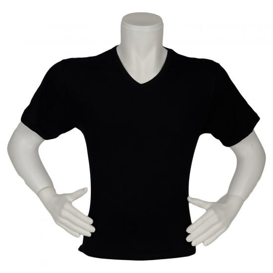 V Yaka Tshirt Siyah Renk 