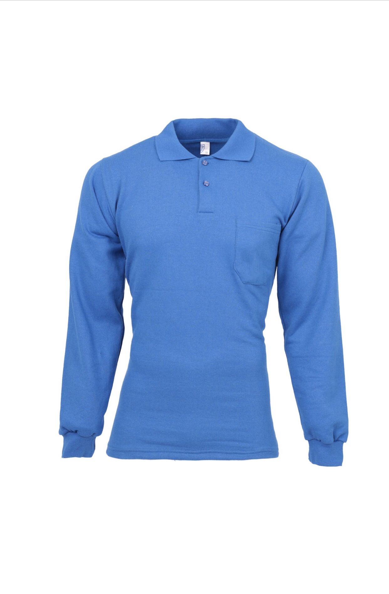 Polo%20Yaka%20Sweat%20İçi%20Polarlı%20Saks%20Mavi%20Renk