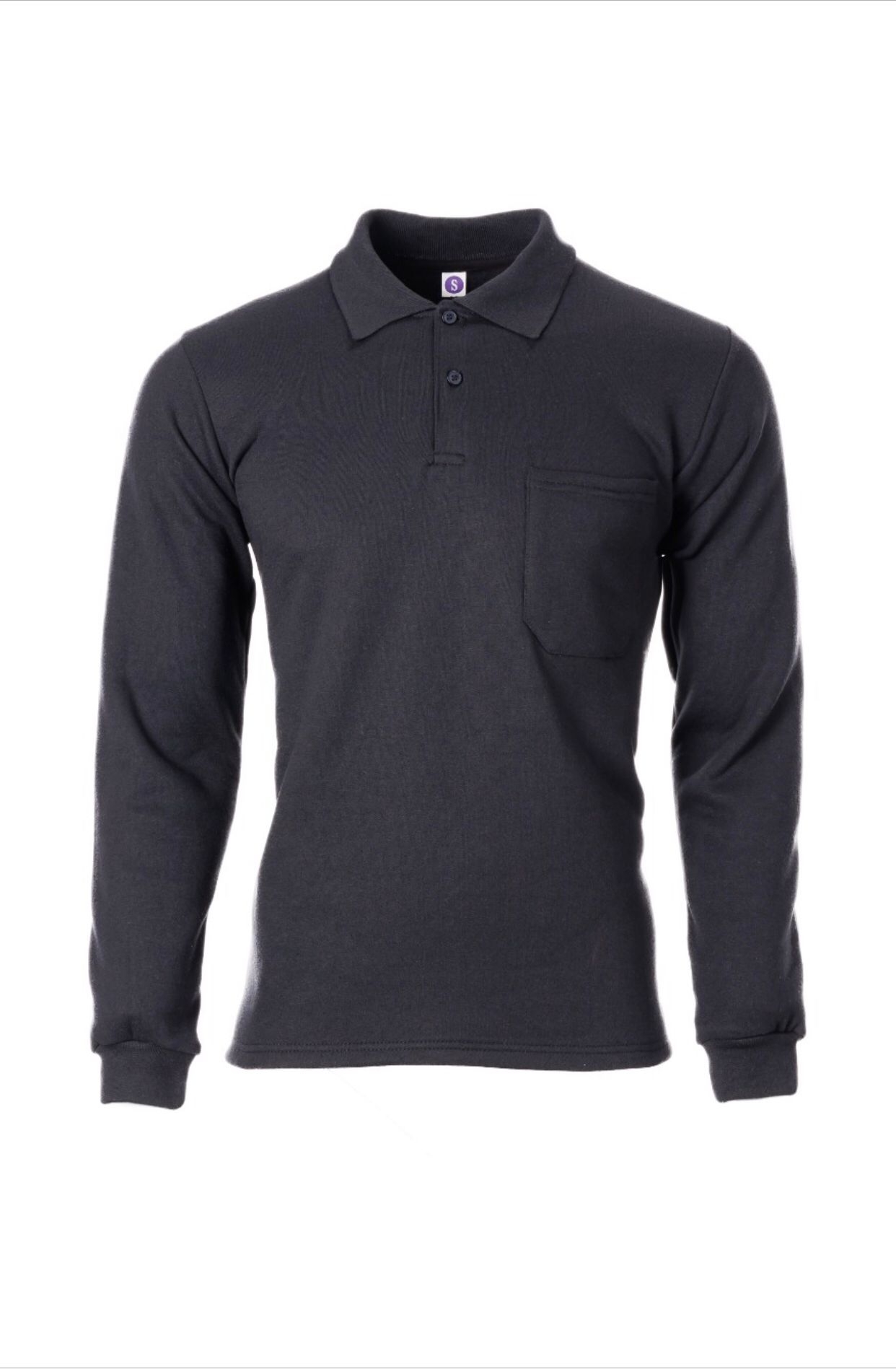 Polo%20Yaka%20Sweat%20İçi%20Polarlı%20Siyah%20Renk