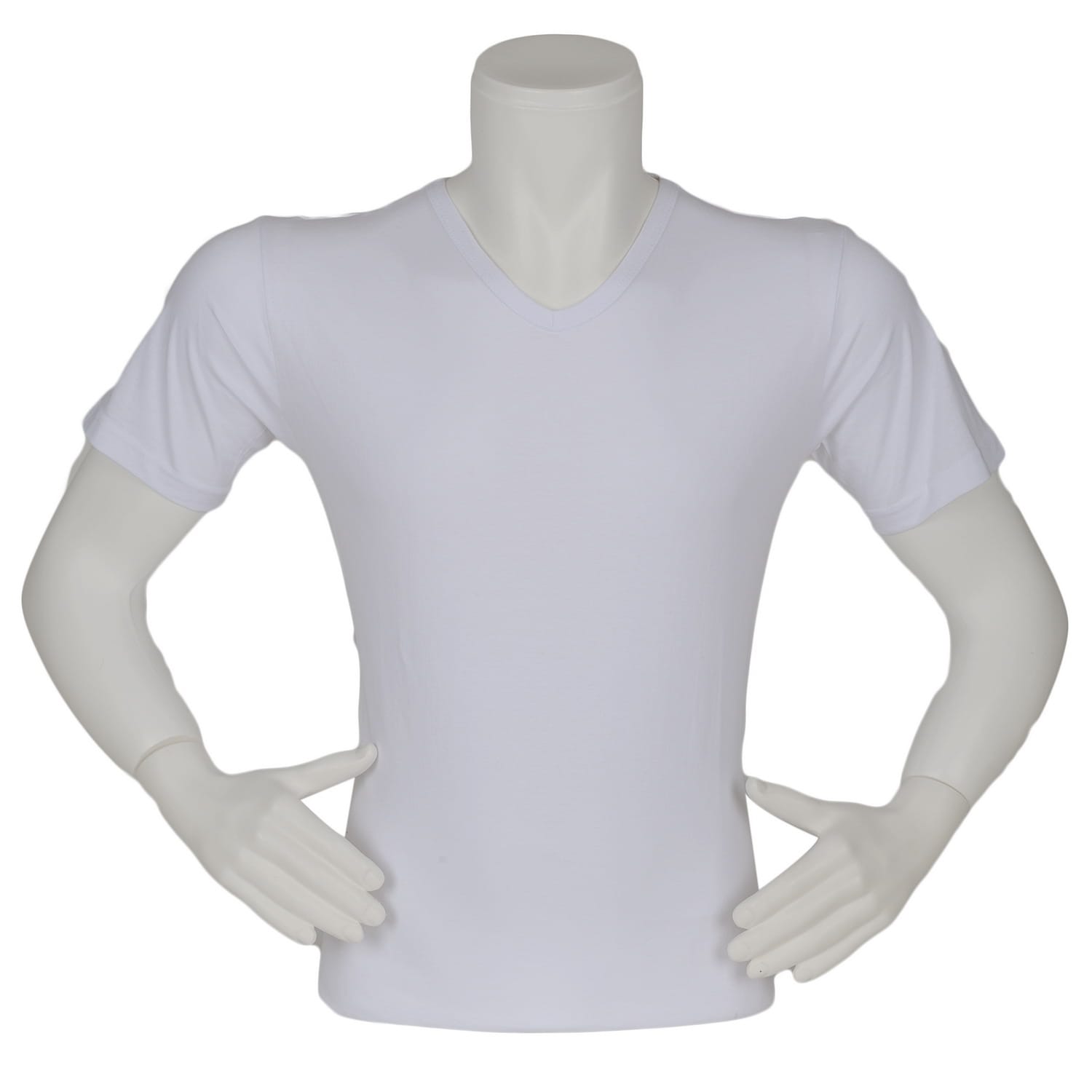 T-shirt V Yaka Beyaz Renk