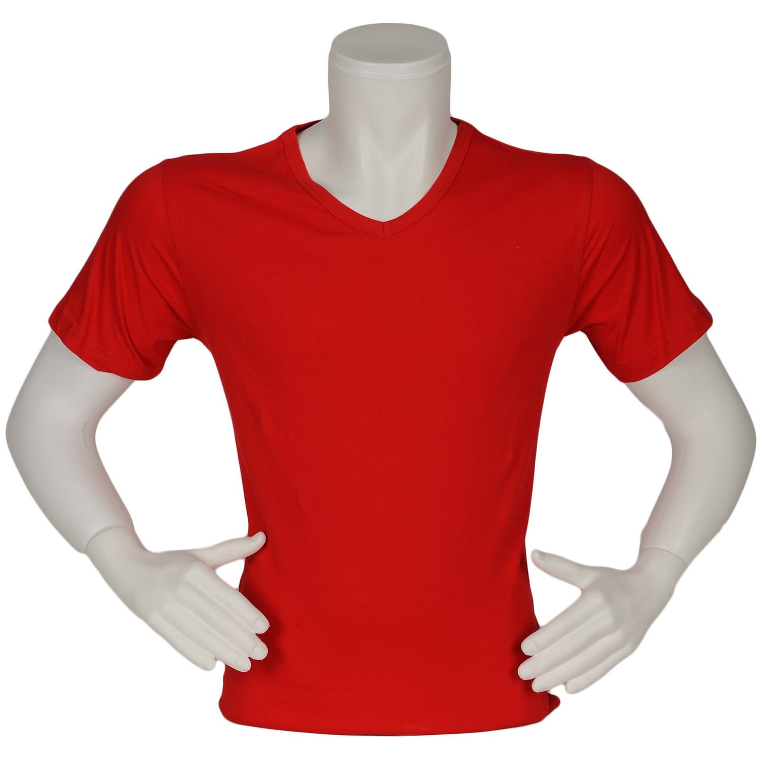 T-shirt V Yaka Kırmızı Renk