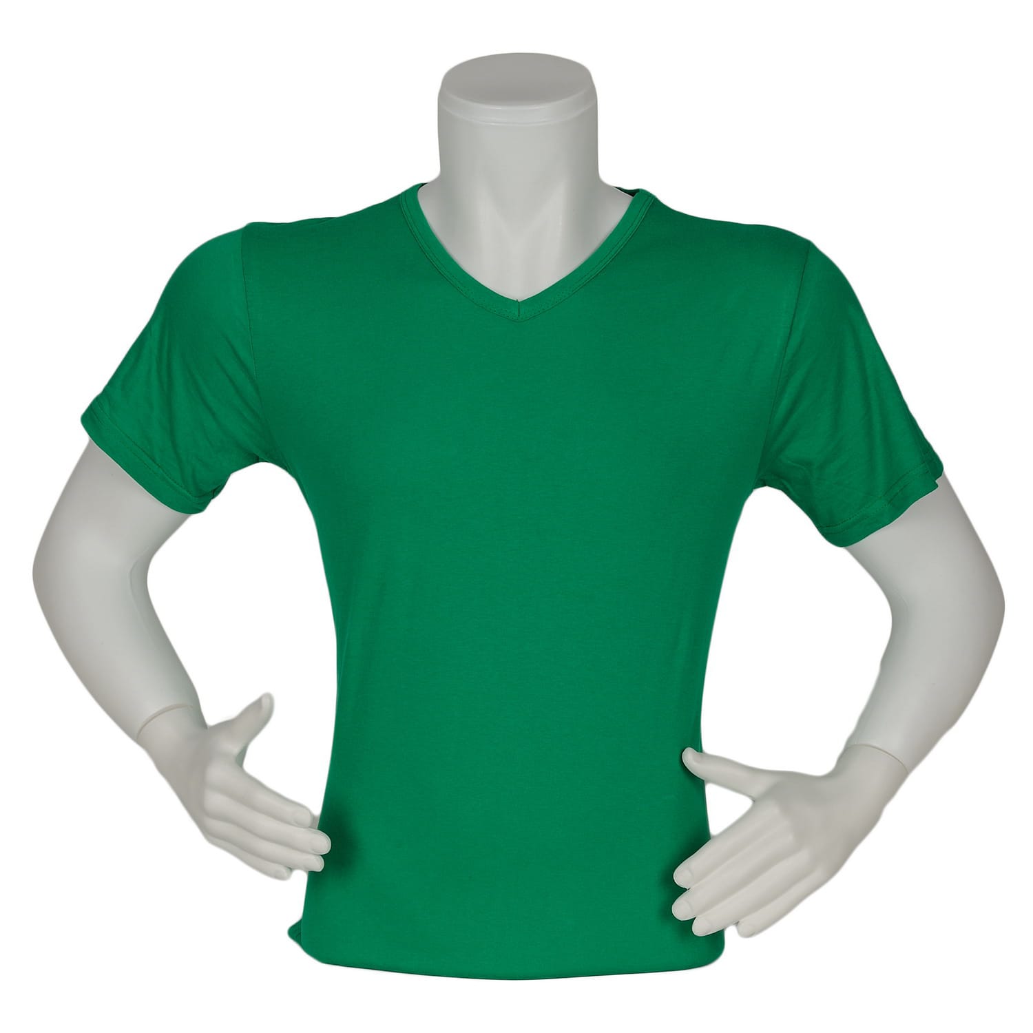 T-shirt V Yaka Açık Yeşil Renk