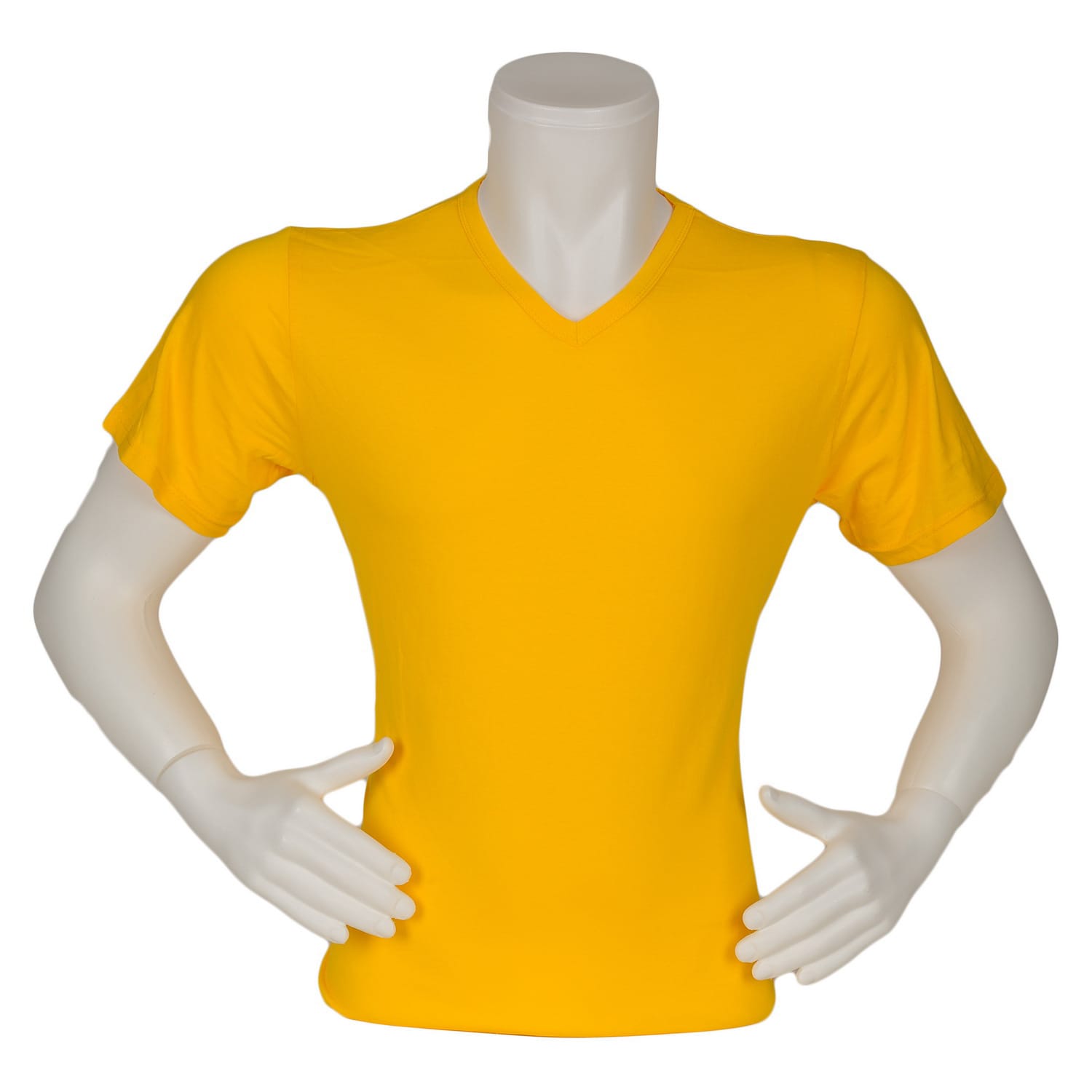 T-shirt V Yaka Sarı Renk