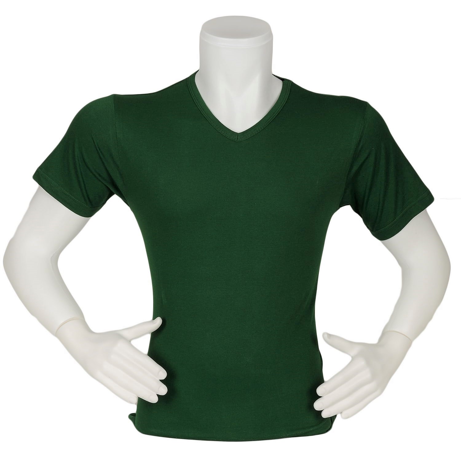 T-shirt V Yaka Nefti Yeşil Renk
